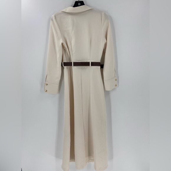Zara Women's Ecru Belted Waist Midi Dress Size XS - Picture 5 of 13